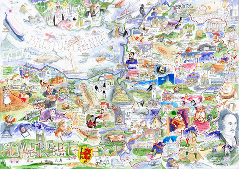 MAP OF SOMERSET Giclée Print limited edition of 300