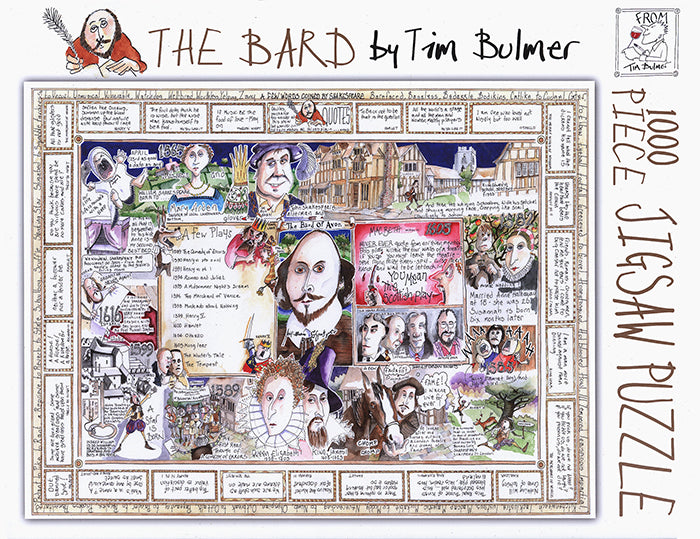 The Bard - Tim Bulmer 1000 Piece Jigsaw Puzzle - Shakespeare Themed Illustrated Puzzle, 66x50cm
