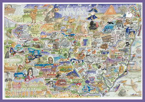 MAP OF SUFFOLK Giclée Print limited edition of 300