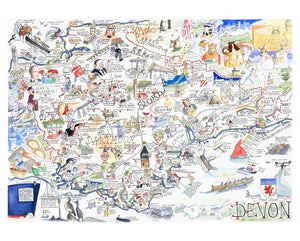 MAP OF DEVON Giclée Print limited edition of 300
