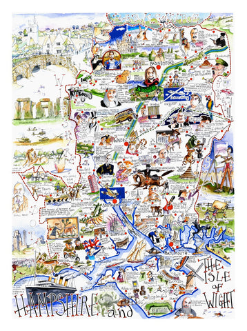 MAP OF HAMPSHIRE and THE ISLE OF WIGHT