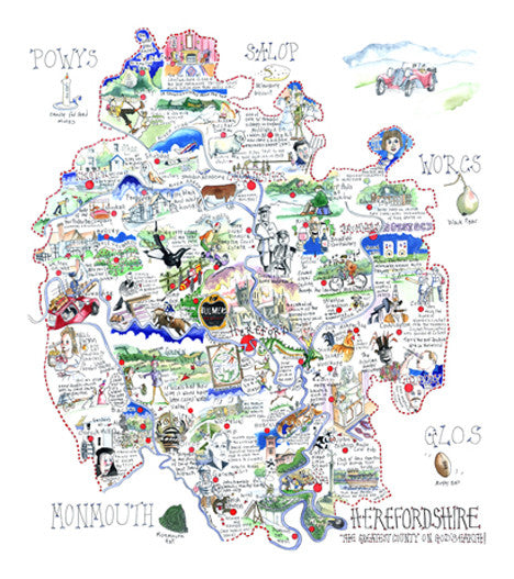 Map of Herefordshire – Tim Bulmer | Humorous Cartoons for all occasions ...