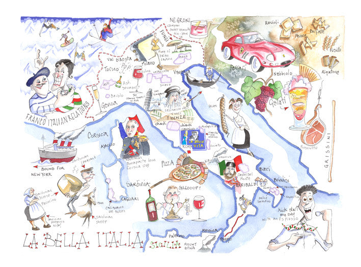 MAP OF ITALY – Tim Bulmer | Humorous Cartoons for all occasions signed ...