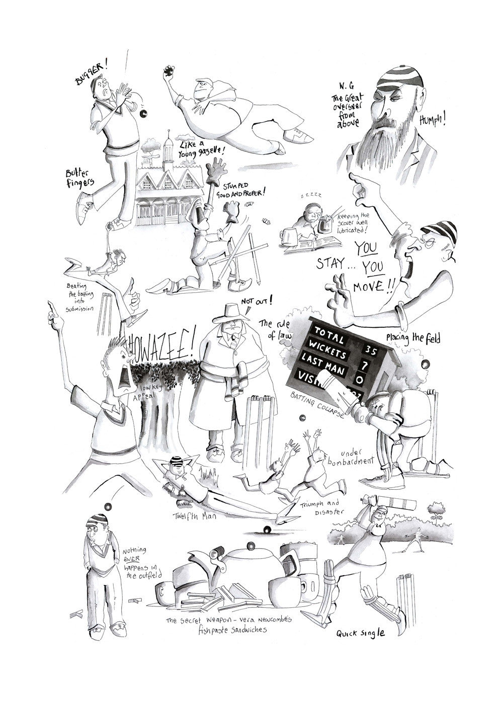 STICKY WICKET : Limited edition (250) Giclée Print