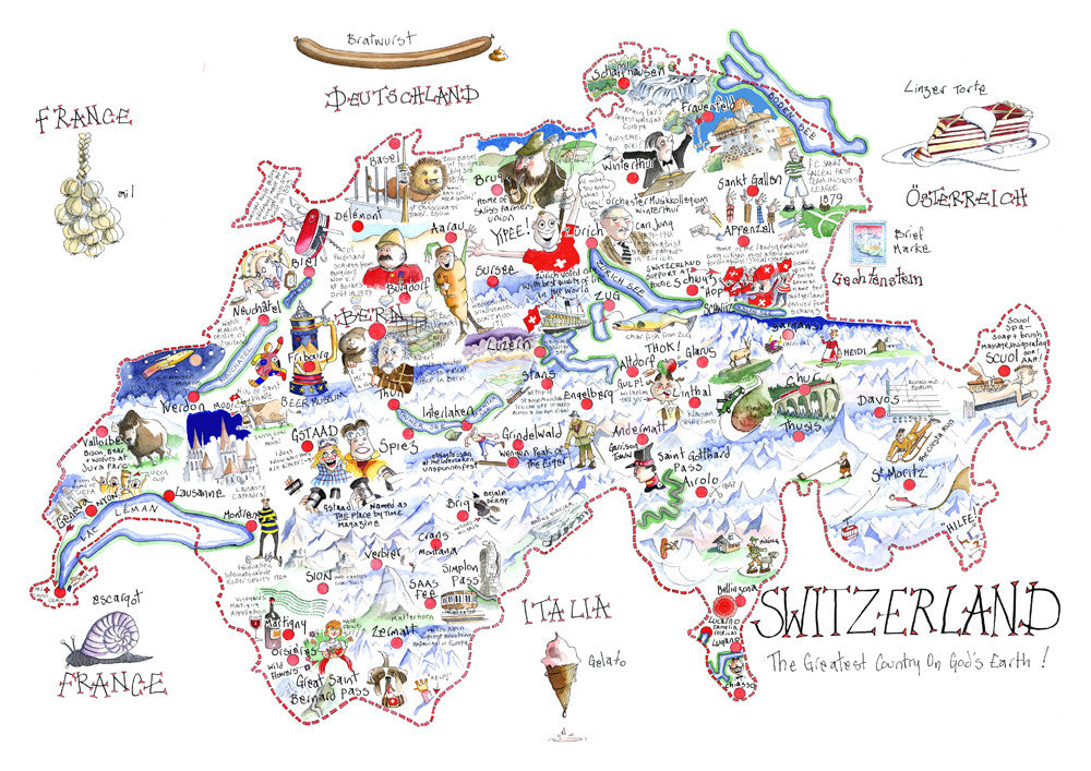 MAP OF SWITZERLAND