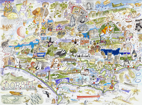 MAP OF DORSET Giclée Print limited edition of 300