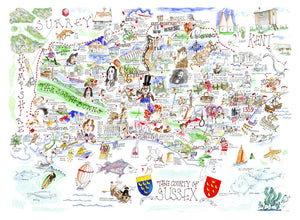 MAP OF SUSSEX : Giclée Print limited edition of 300